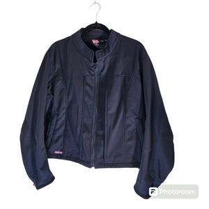 Castle Streetwear Womens Motorcycle Jacket Black Full Zip Size 10 Biker Coat